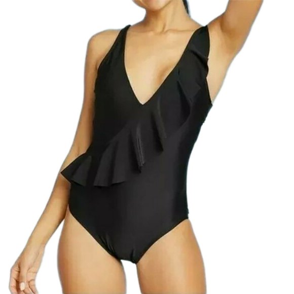 Kona Sol Other - NWT Black One-Piece Swimsuit w Front Ruffle - Womens Size S - Kona Sol Swimwear